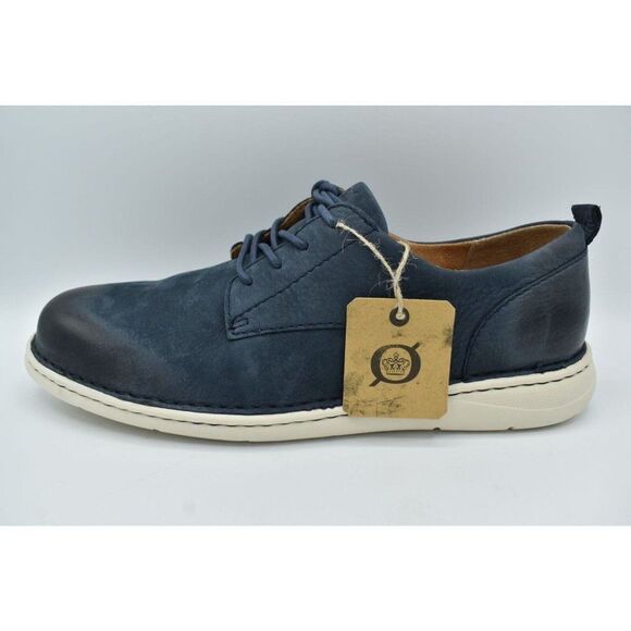 Born Mens Size 9.5 Todd Navy Blue Nubuck Plain Toe Derby  display picture 3